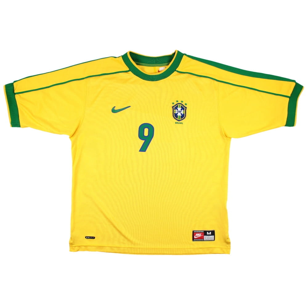Brazil 1998-00 Home Shirt (M) (Ronaldo #9) (Very Good)_1