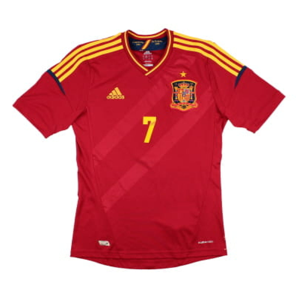Spain 2012-13 Home Shirt (S) (Good) (David Villa 7)_3