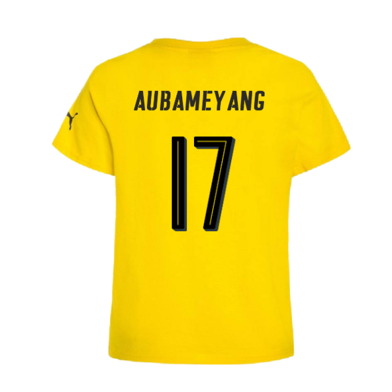 Borussia Dortmund 2016 17 Puma German Cup T Shirt L Aubameyang 17 Classic Football Kit