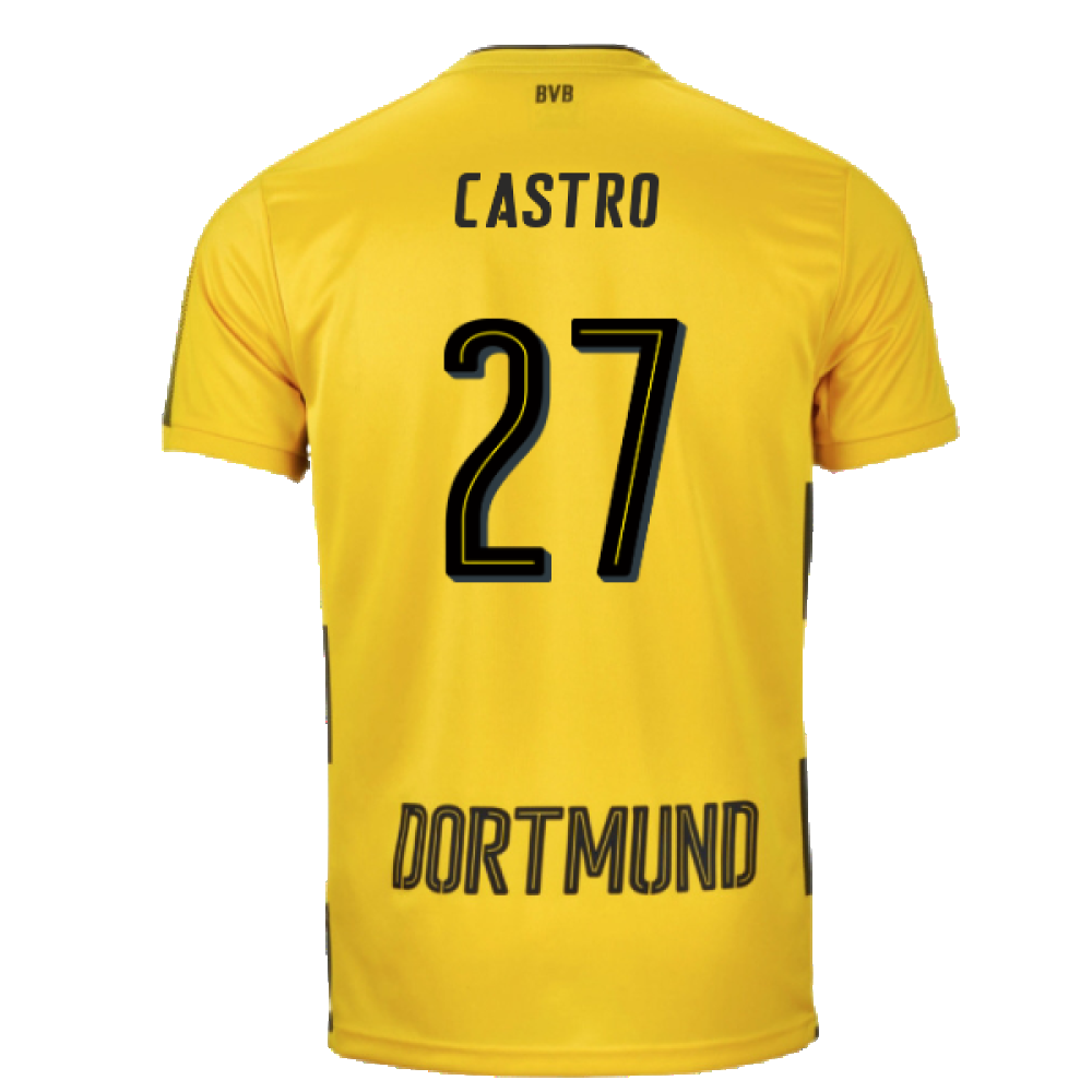 Borussia Dortmund 2017-18 Home Shirt (L) (Excellent) (Castro 27)_1