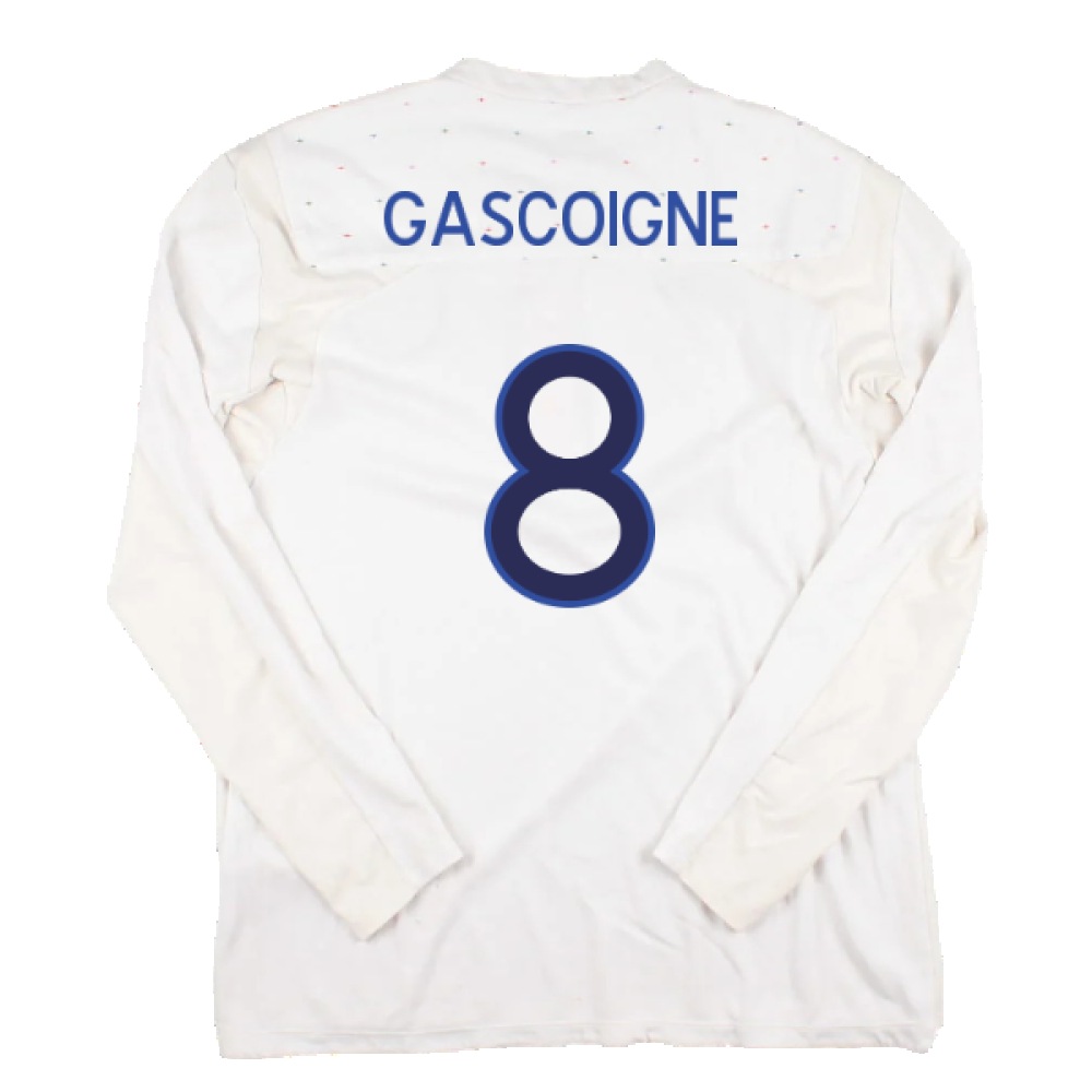 England 2010-11 Long Sleeve Home Shirt(M) (Good) (Gascoigne 8)_1