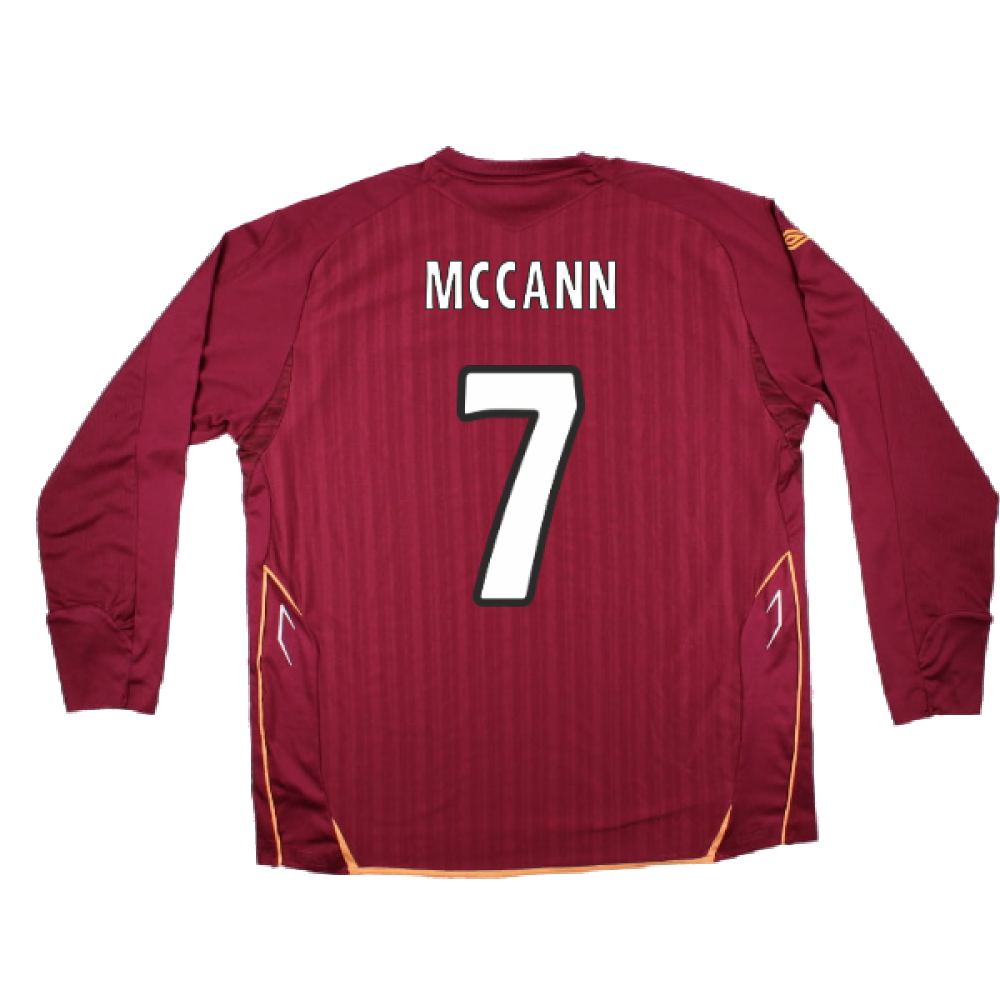 Hearts 2007-08 Long Sleeve Home Shirt (XXL) (Excellent) (McCann 7)_1