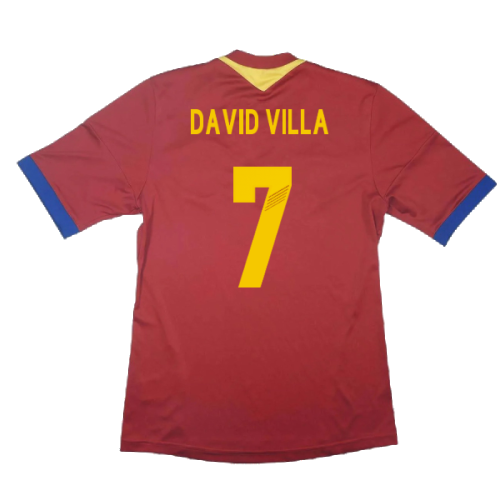 Spain 2013-14 Home Shirt (S) (Excellent) (David Villa 7)_1