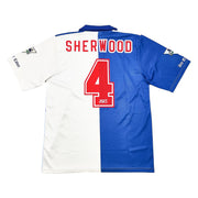 1995/96 Blackburn Rovers Sherwood #4 Heimtrikot (L) Asics