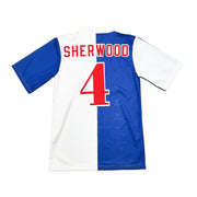 1996/98 Blackburn Rovers Sherwood #4 Heimtrikot (S) Asics