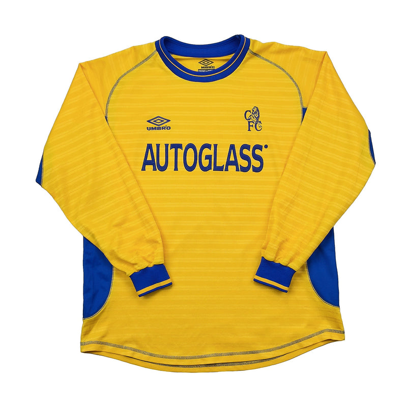2000/01 CHELSEA ZOLA #25 L/S AWAY SHIRT (L) UMBRO