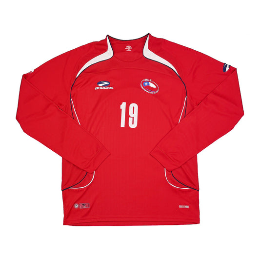 CULT KITS - 2007/09 CHILE #19 L/S *PLAYER ISSUE* HOME SHIRT (L) BROOKS