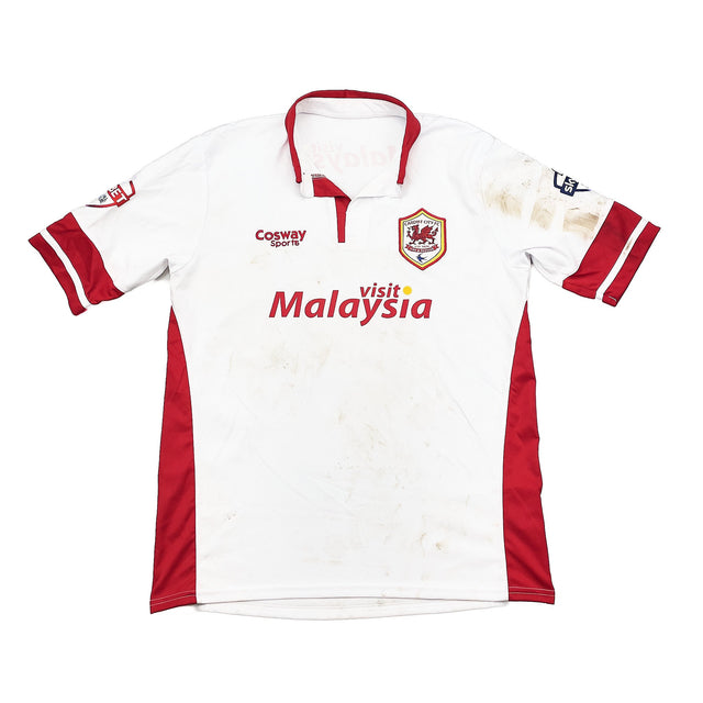 2014/15 CARDIFF CITY LE FONDRE #10 *MATCH WORN + SIGNED* THIRD SHIRT (M) COSWAY SPORTS