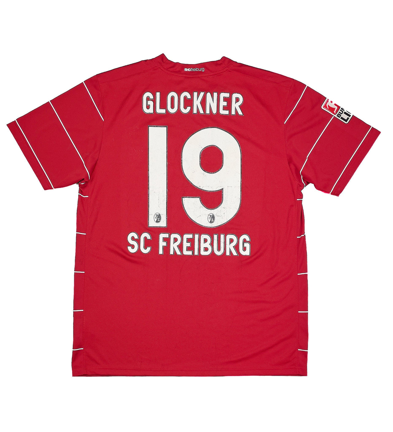 CULT KITS - 2009/10 FREIBURG GLOCKNER #19 *SQUAD SIGNED* HOME SHIRT (L) NIKE