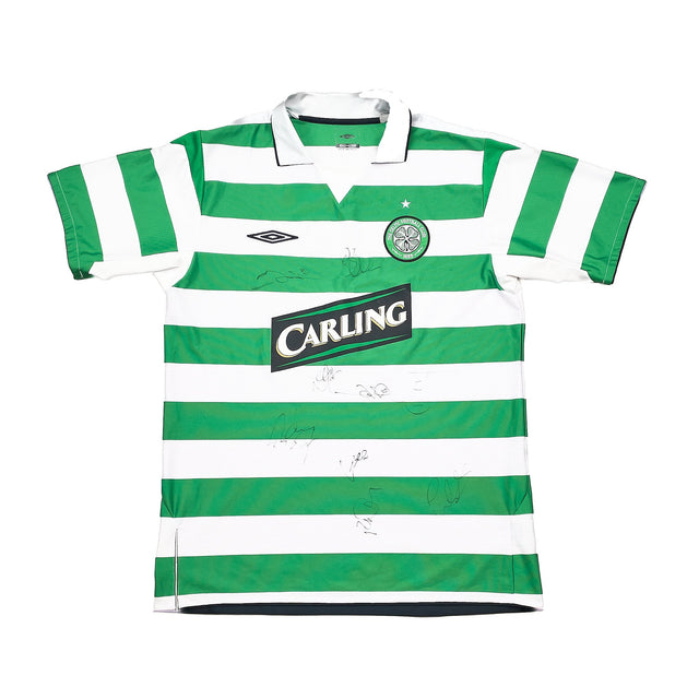 2004/05 CELTIC JUNINHO #7 *SQUAD SIGNED* HOME SHIRT (L) UMBRO, Cult Kits