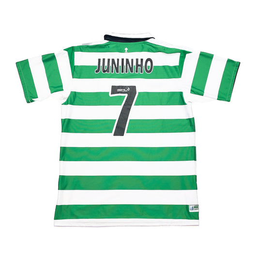 2004/05 CELTIC JUNINHO #7 *SQUAD SIGNED* HOME SHIRT (L) UMBRO, Cult Kits