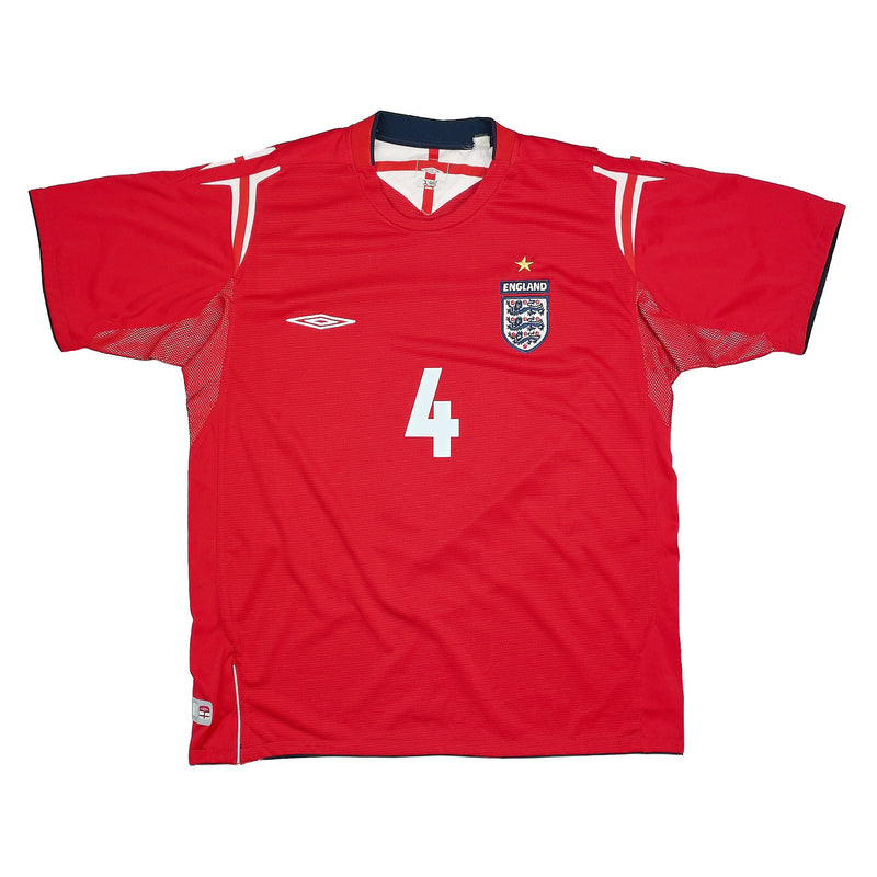 2004/06 ENGLAND GERRARD #4 AWAY SHIRT (M) UMBRO