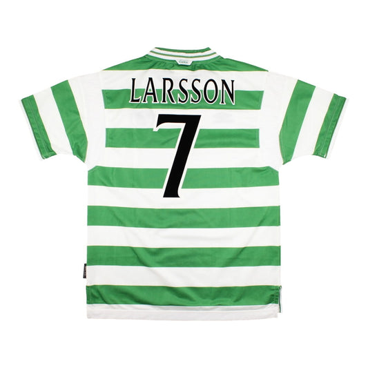 Celtic 1999-00 Home Shirt - Larsson #7 ((Mint) L)_0