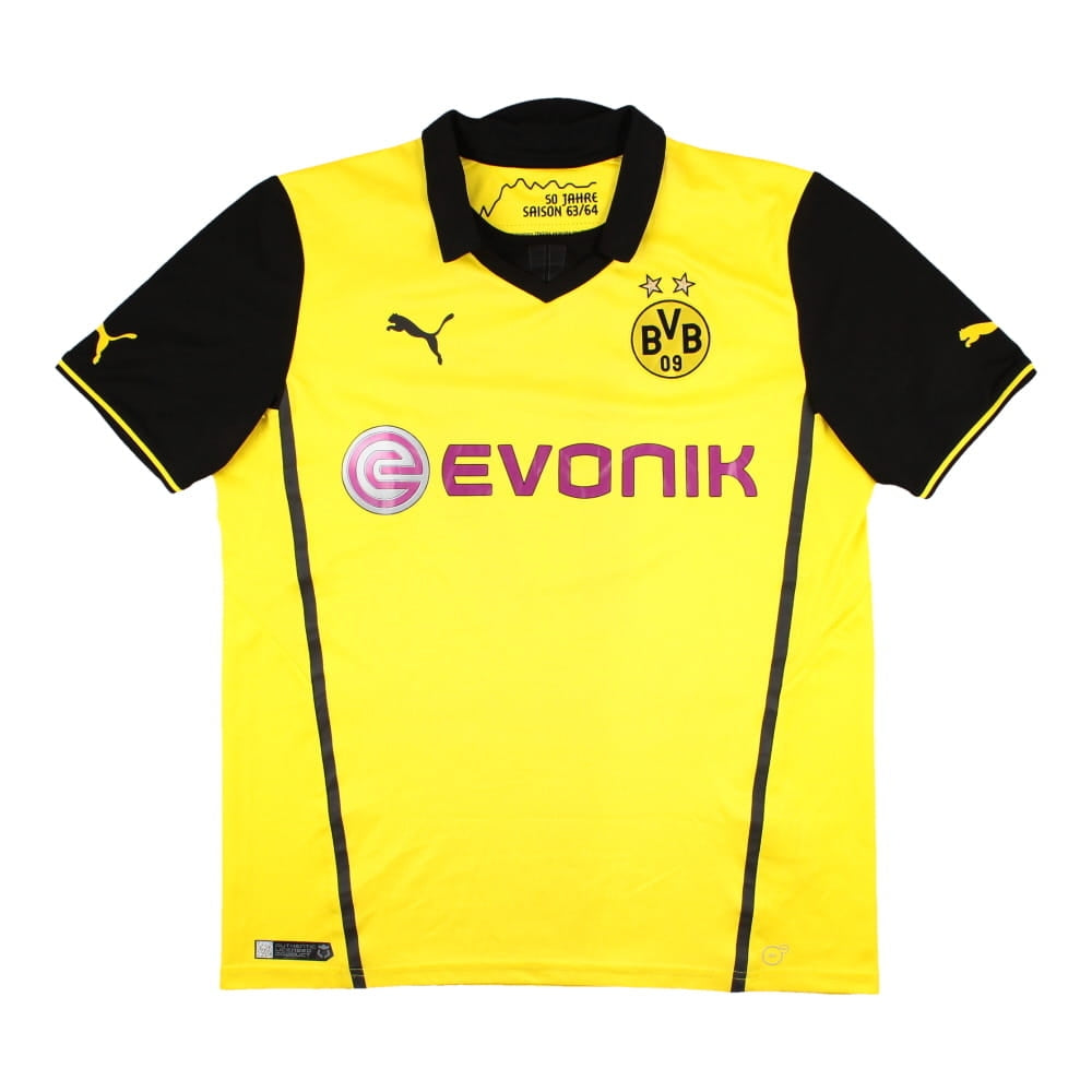 Borussia Dortmund 2013-14 European Home Shirt (Aubameyang #17) ((Excellent) L)_1