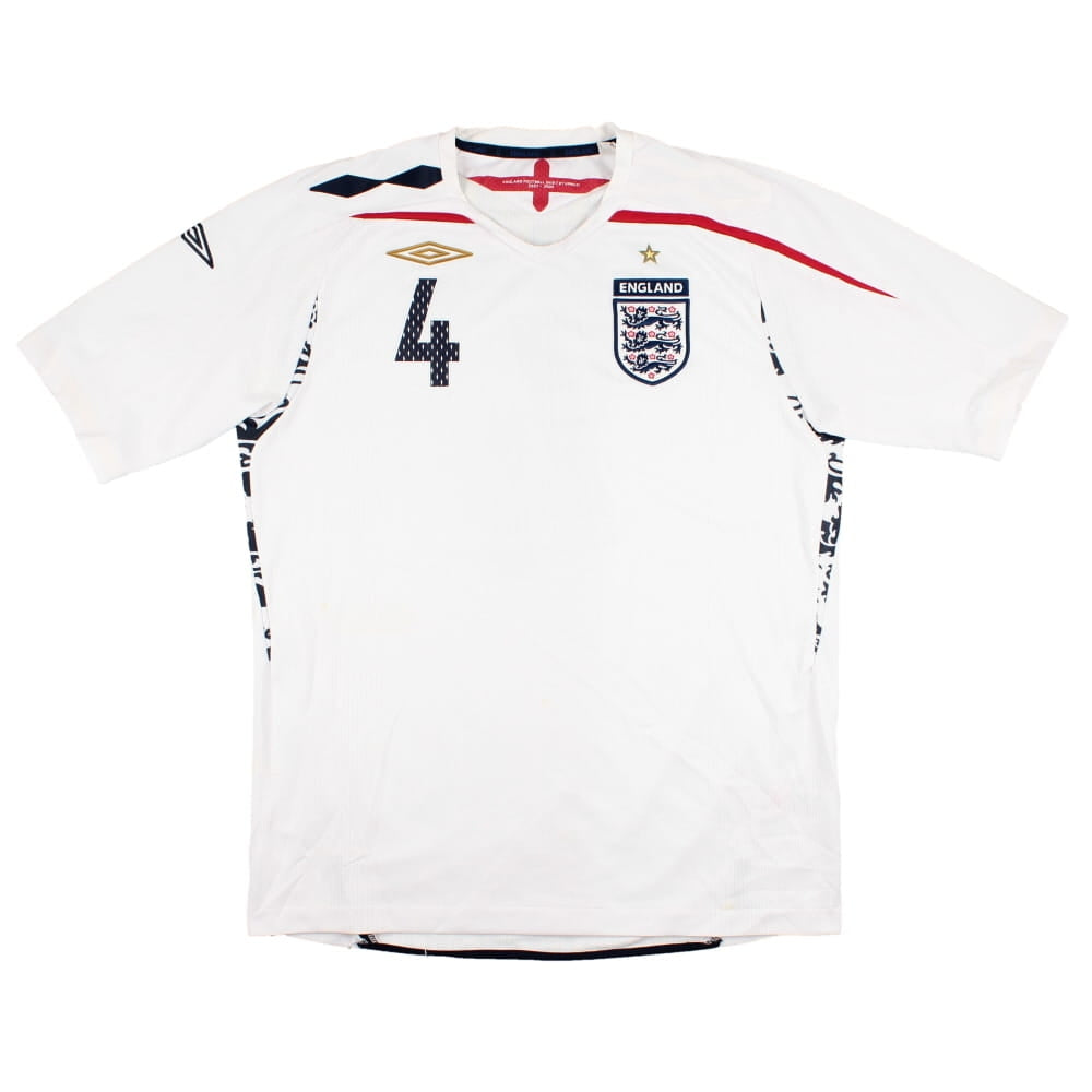 England 2007-09 Home Shirt (Gerrard #4) (L) (Very Good)_1