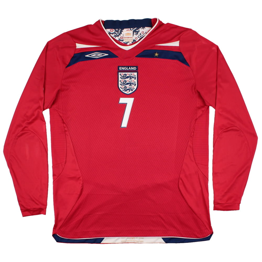 England 2008-10 L/S Away Shirt (Beckham #7) (L) (Very Good)_1