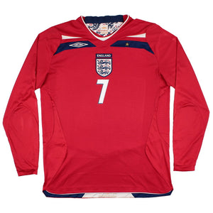 England 2008-10 L/S Away Shirt (Beckham #7) (L) (Very Good)_1