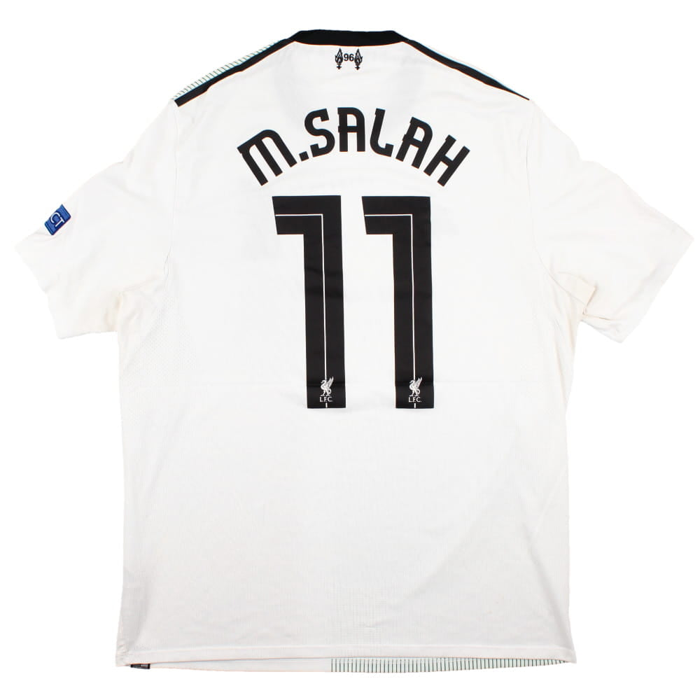 Liverpool 2017-18 Away Shirt (CL Patches) (L) Salah #11 (Very Good)_0