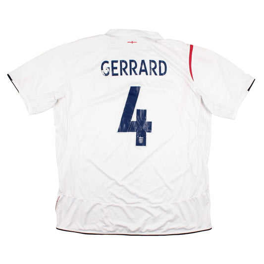 England 2005-07 Home Shirt (XL) Gerrard #4 (Very Good)_0