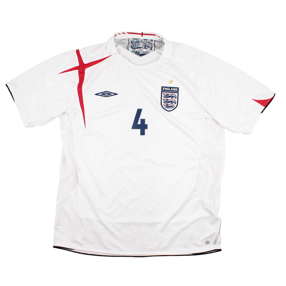 England 2005-07 Home Shirt (XL) Gerrard #4 (Very Good)_1