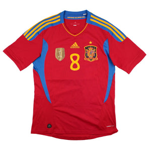 Spain 2011-12 Home Shirt (M) Xavi #8 (Very Good)_1