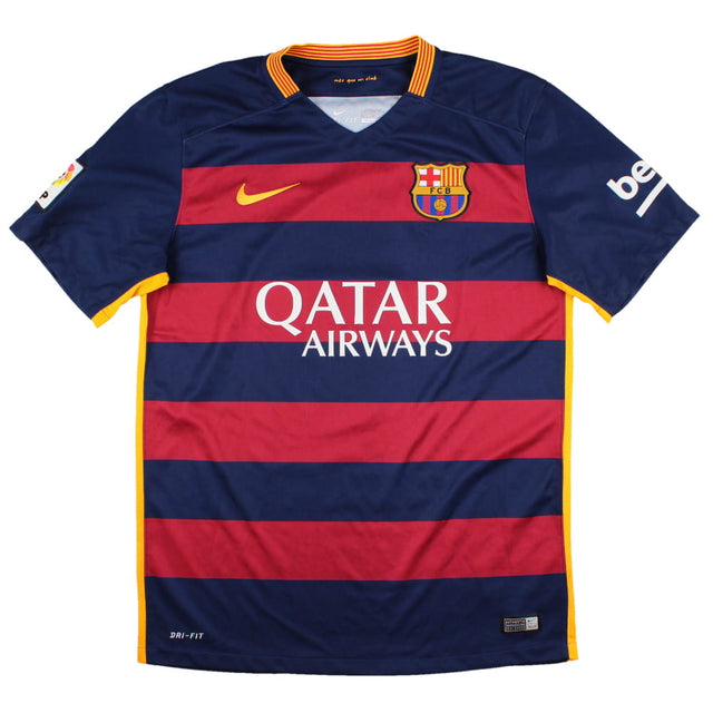 Barcelona 2015-16 Home Shirt (Suarez #9) (M) (Excellent)_1