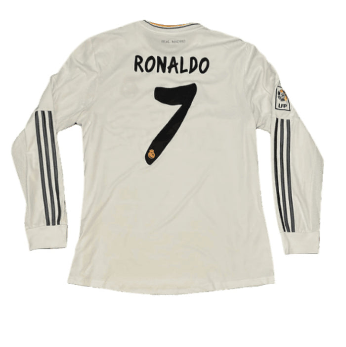 Real Madrid 2013-14 Home Long Sleeve Shirt (S) Ronaldo #7 (Fair)