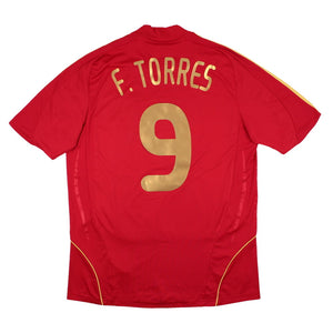 Spain 2008-2009 Home Shirt (M) F.Torres #9 (Very Good)_0