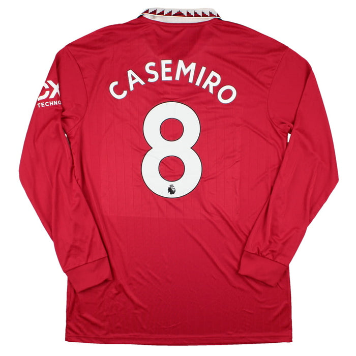 Manchester United 2022-23 Home Long Sleeve Shirt (Casemiro #8) (L) (Excellent)