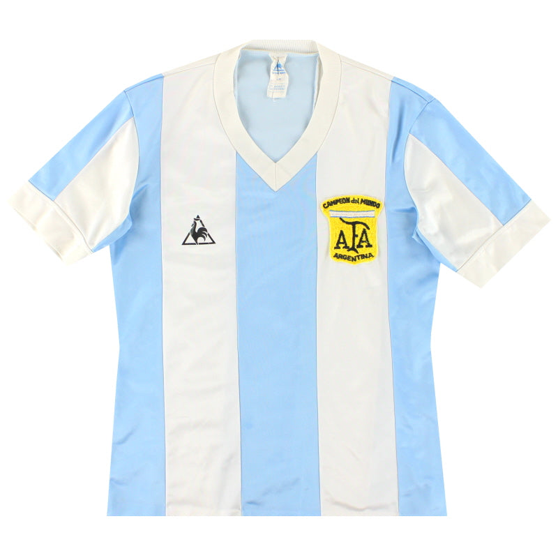 1984-86 Argentinien Le Coq Sportif 'Campeon Mundial' Heimtrikot *Neuwertig* L.Jungen