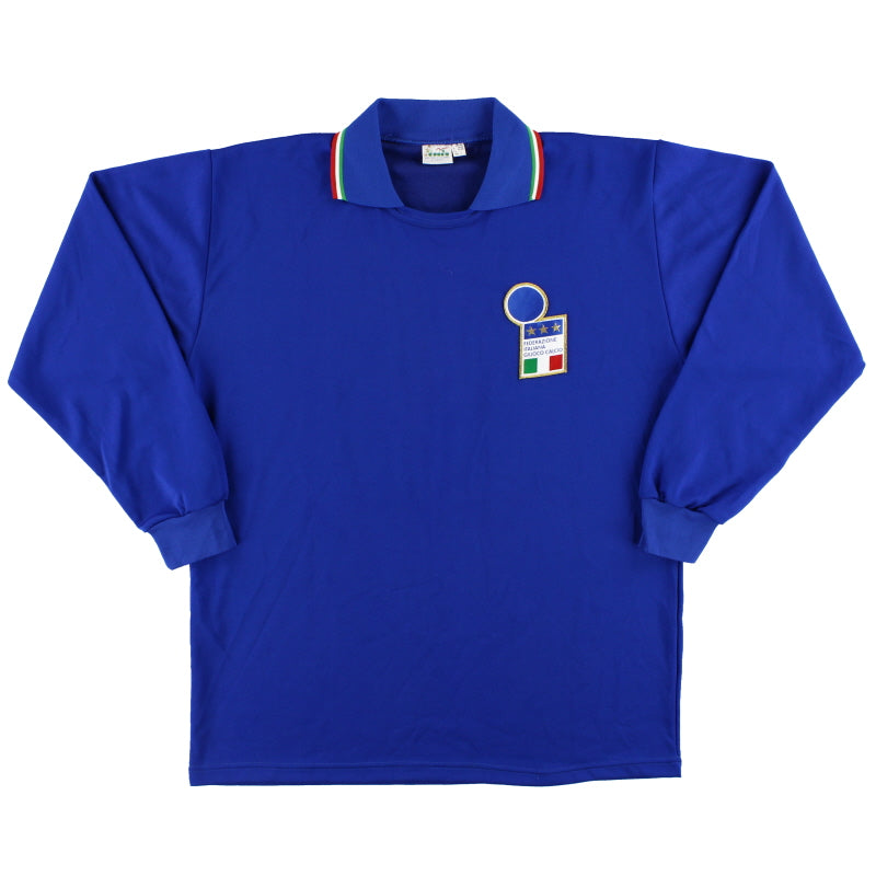 1986-90 Italien Diadora Spieler-Heimtrikot #16 Langarm L