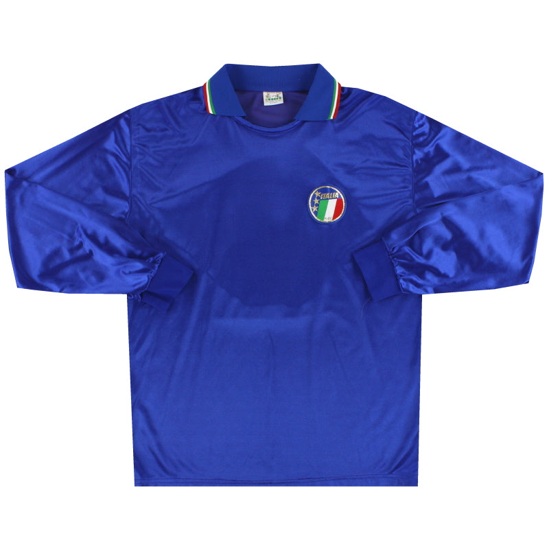 1986-90 Italien Diadora Spielerversion Heimtrikot #8 Langarm L