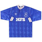 1987-89 Macclesfield Umbro 'Wembley 89' Match Worn Heimtrikot #4 L