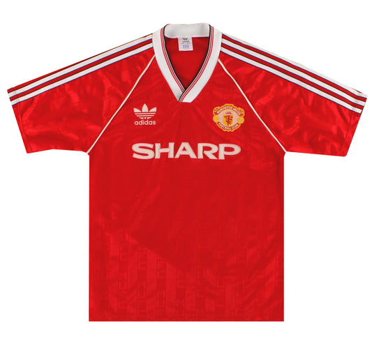 1988-90 Manchester United adidas Home Shirt L