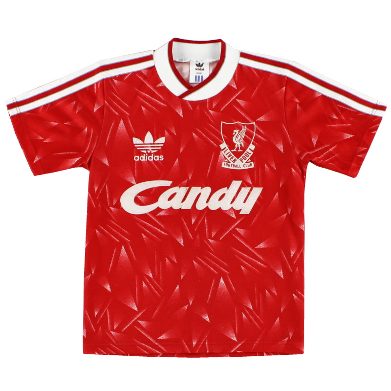 1989-91 Liverpool adidas Heimtrikot Jungen L