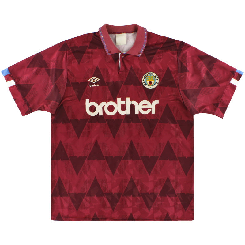 1990-92 Manchester City Umbro Auswärtstrikot L