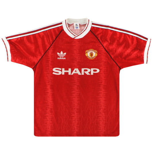 1990-92 Manchester United adidas Home Shirt L