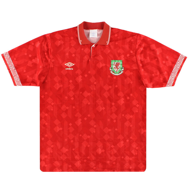 1990-92 Wales Umbro Heimtrikot L