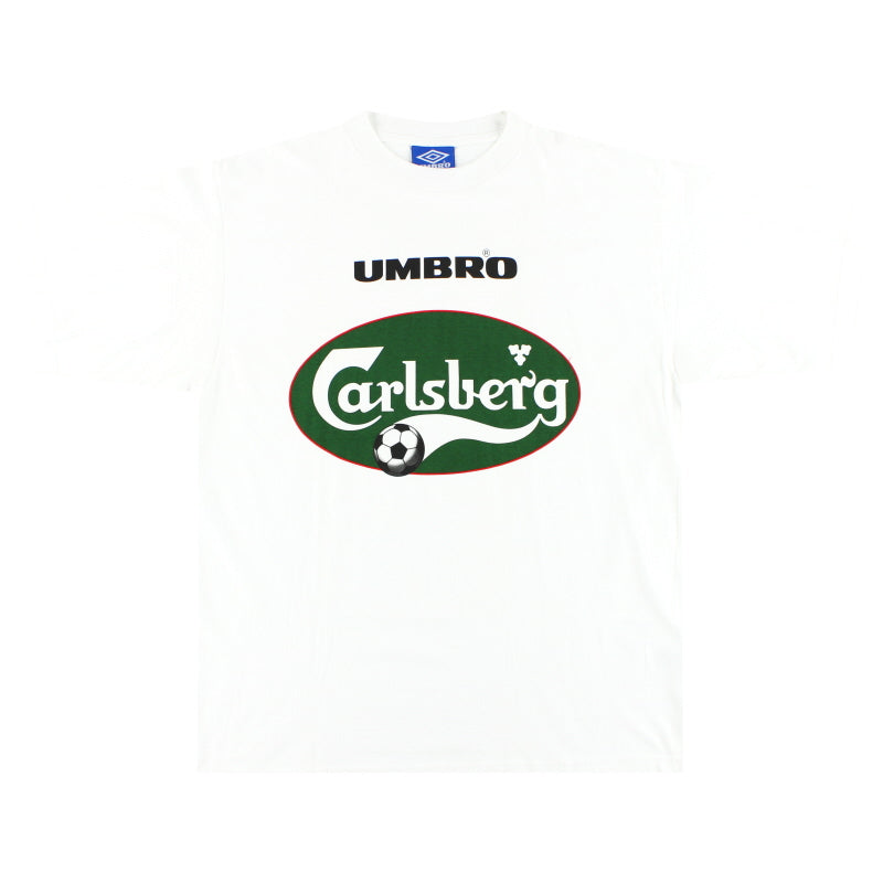 1990er Umbro 'Carlsberg' Grafik-T-Shirt *Wie neu* XL