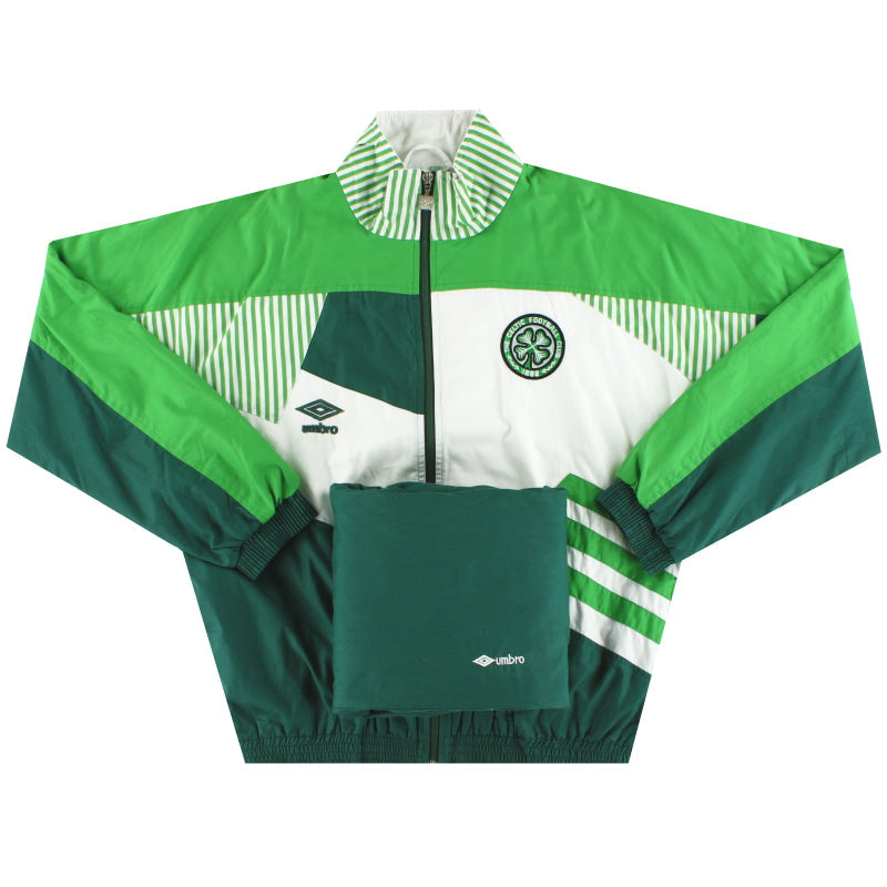 1991-92 Celtic Umbro Spielerversion Präsentations-Trainingsjacke M
