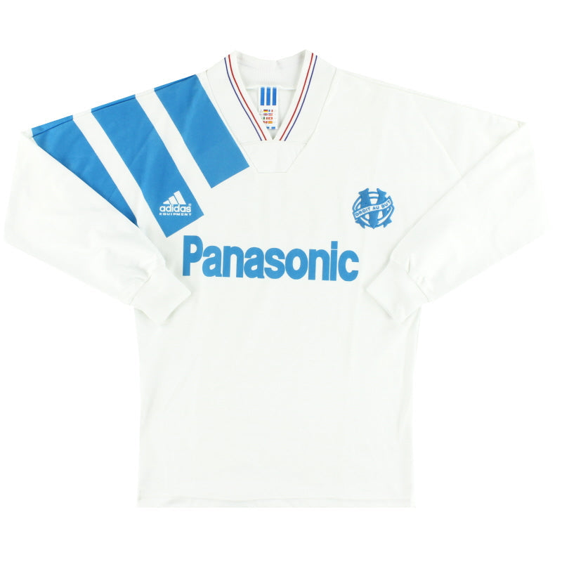 1991-92 Olympique Marseille adidas Heimtrikot Langarm S