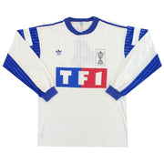 1991-92 AJ Auxerre adidas Coupe de France Heimtrikot #4 Langarm