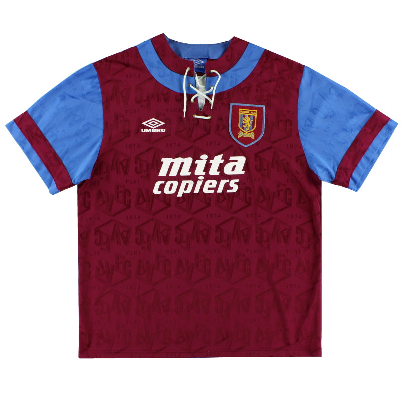 1992-93 Aston Villa Umbro Heimtrikot XL