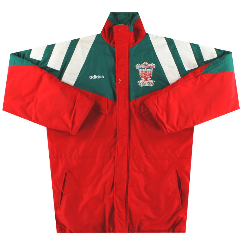1992-93 Liverpool adidas Gepolsterter Trainingsmantel XL