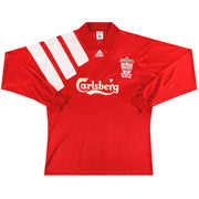 1992-93 Liverpool adidas Spielerversion Jahrhunderttrikot Heim Langarm L/XL