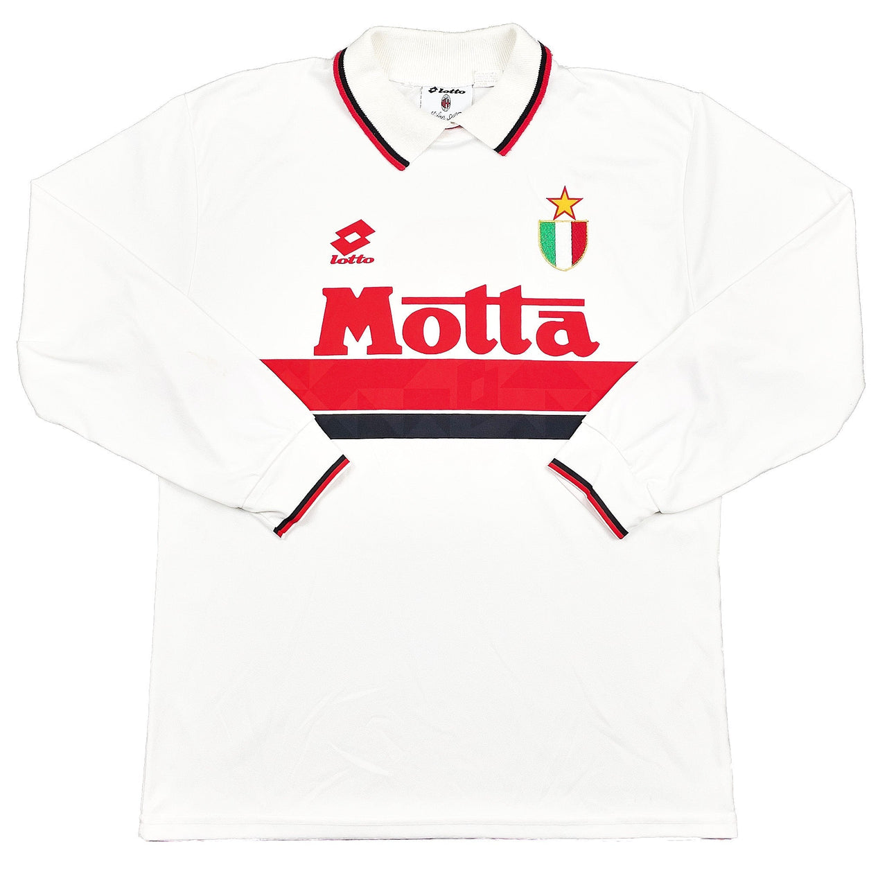 1993/94 AC MILAN BARESI #6 *SIGNED* L/S AWAY SHIRT (L) LOTTO