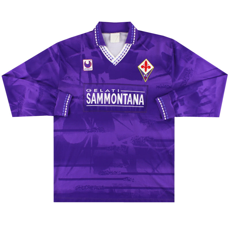 1994-95 Fiorentina Uhlsport Heimtrikot Langarm L, Spielerversion