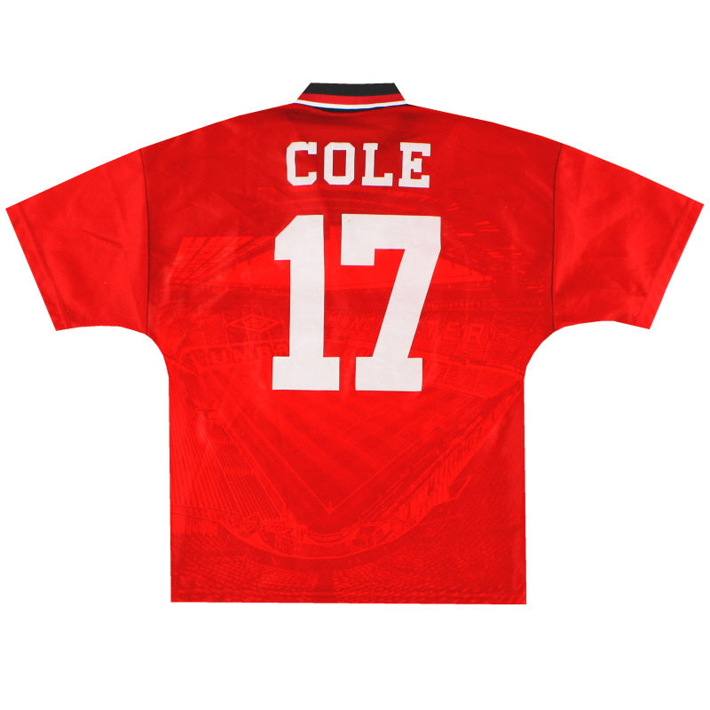 1994-96 Manchester United Umbro Heimtrikot Cole #17 Gr. L Jungen
