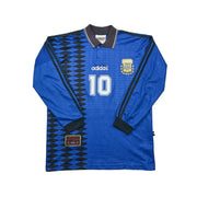 1994 Argentinien Maradona #10 L/S Auswärtstrikot (S) Adidas