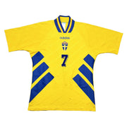 1994/96 Schweden Larsson #7 Heimtrikot (M) Adidas